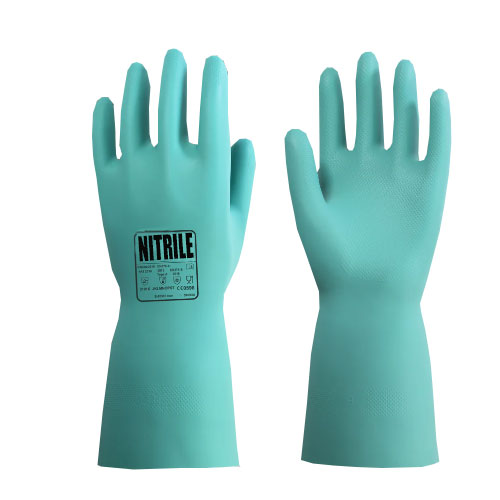 Flock Lined Nitrile Gloves - Chemical Resistant - Food Safe - Abrasion Resistant - Wet Grip - In Bags of 10 Pairs