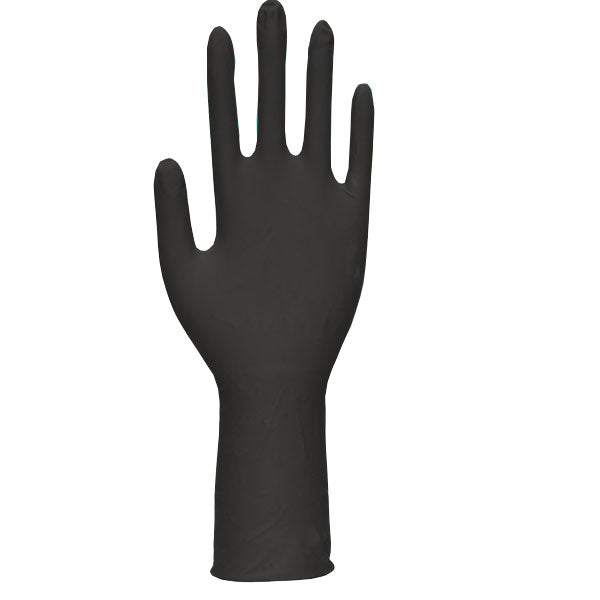 Heavy Duty Extended Cuff Black Nitrile Gloves – 10x100