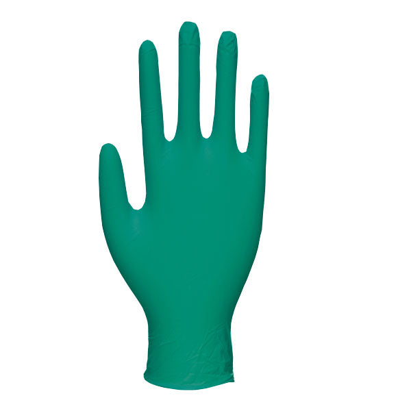 Heavy Duty Green Nitrile Ambidextrous Engineering Gloves - Cases of 10 Boxes, 100 Gloves per Box