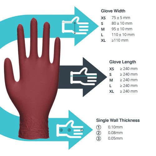 Burgundy Nitrile Gloves – 10x100