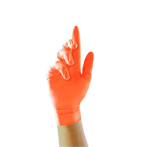 Orange Nitrile Gloves – Cases of 10 Boxes, 100 Gloves per Box