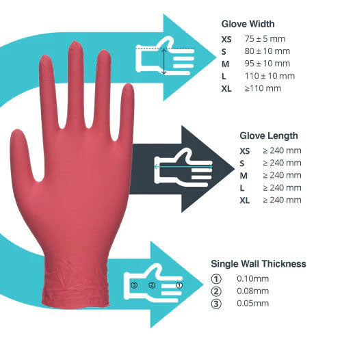 Red Nitrile Gloves – 10x100