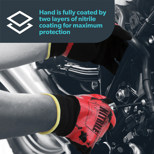 Sandy Nitrile Coated Seamless Gloves - Double Dipped - NitreGrip® Technology - In Bags of 10 Pairs