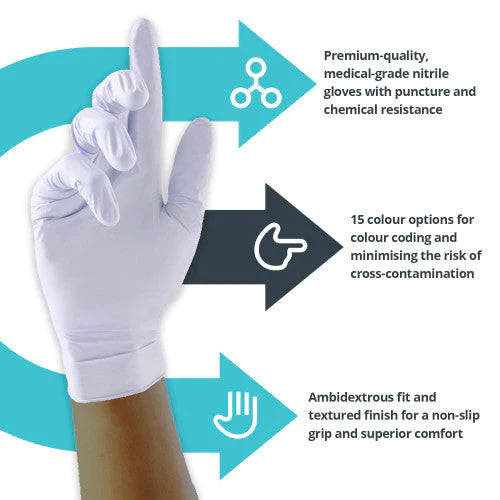 White Nitrile Gloves – 10x100
