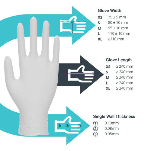 White Nitrile Gloves – 10x100