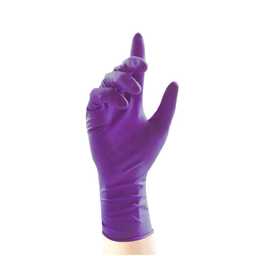 Heavy Duty Long Cuff Purple Nitrile Gloves - Cases of 10 Boxes, 100 Gloves per Box