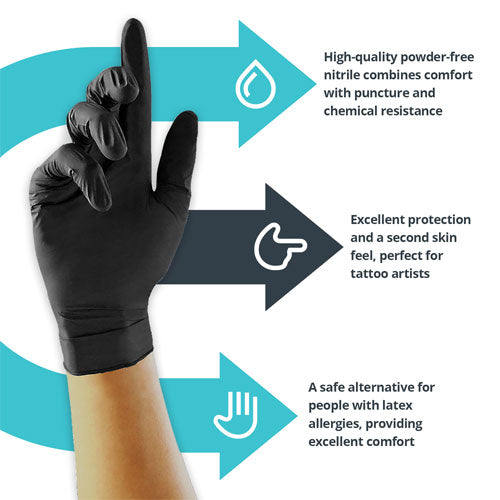 Black Nitrile Gloves – 10x100