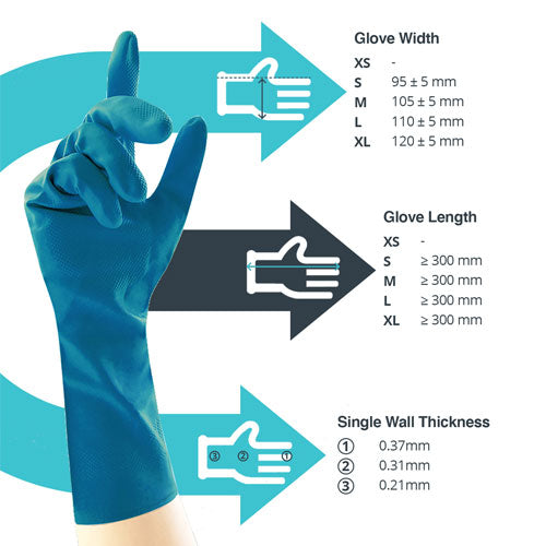 Blue Latex Household Gloves – 12x12