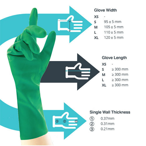 Green Latex Household Gloves – 12x12