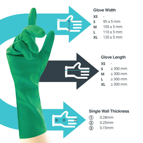 Green Latex Household Safety Gloves – 12x12