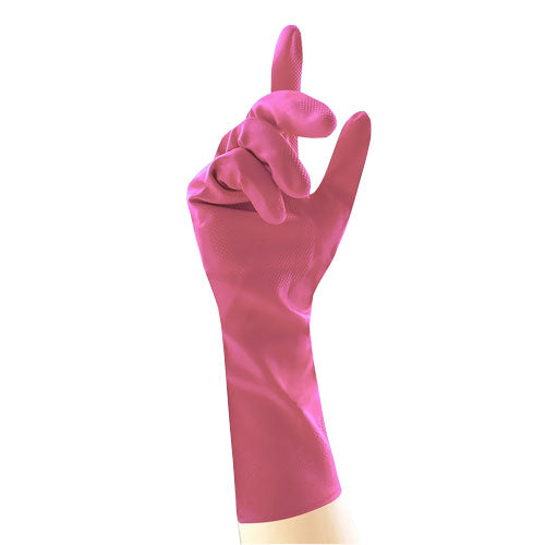 Pink Latex Household Safety Gloves – 12x12