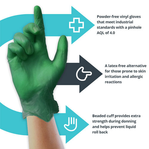 Green Vinyl Gloves – 10x100