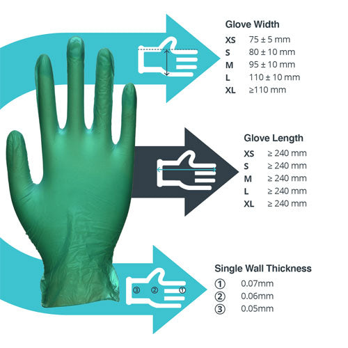 Green Vinyl Gloves – 10x100