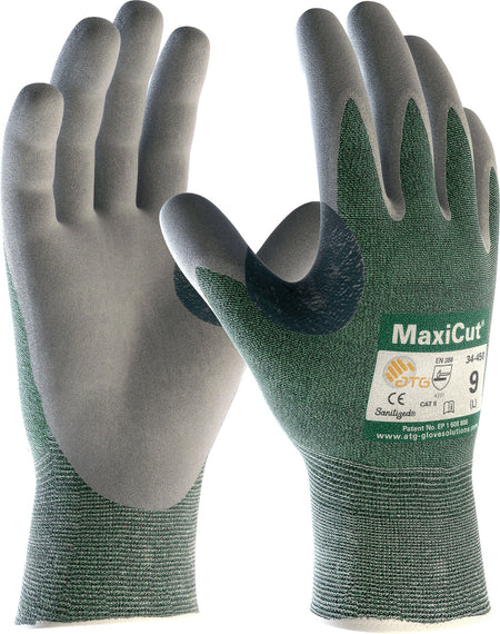 Knitwrist Dry Cut Level B Glove with Palm Coating: MaxiCut 34-450 - Pack of 12 Pairs