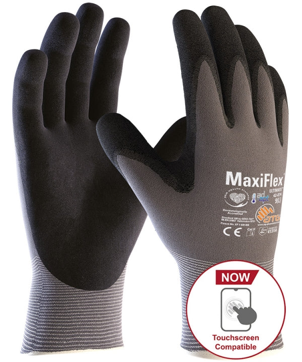 MaxiFlex Ultimate 42-874B AD-APT Palm-Coated Glove by ATG - Pack of 12 Pairs
