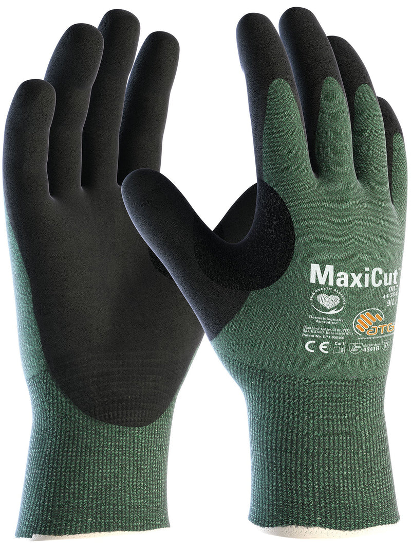 ATG 44-304: MaxiCut Oil-Resistant Safety Gloves with Double-Dip Coating - Pack of 12 Pairs