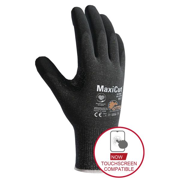 MaxiCut® Ultra™ 44-5745 Gloves: Cut Resistant - Cut Level E - Stainless Steel Liner - Nitrile Foam Palm Coating  - Pack of 12 Pairs