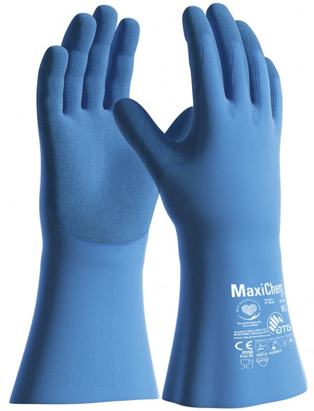 Non-Slip Gloves with MaxiChem Latex Coating - PIP 76-733, 14" Length - Pack of 12 Pairs