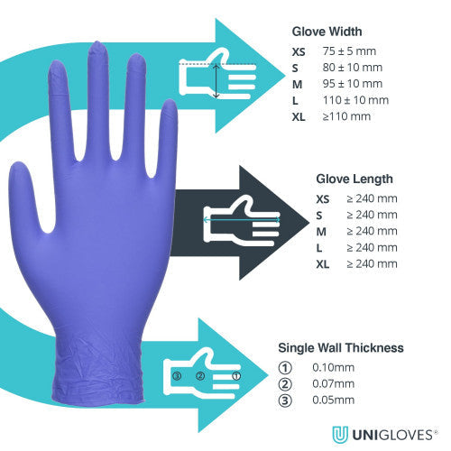 Slate Blue Zero – Blue Nitrile Examination Accelerator Free Gloves – Cases of 10 Boxes, 100 Gloves per Box