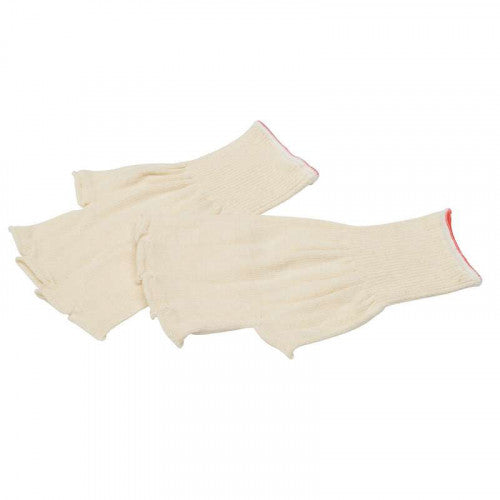 Light Gray Sibille - Fingerless Cotton Under Gloves - Seamless - Sweat Absorbing - Bags of 10 Pairs